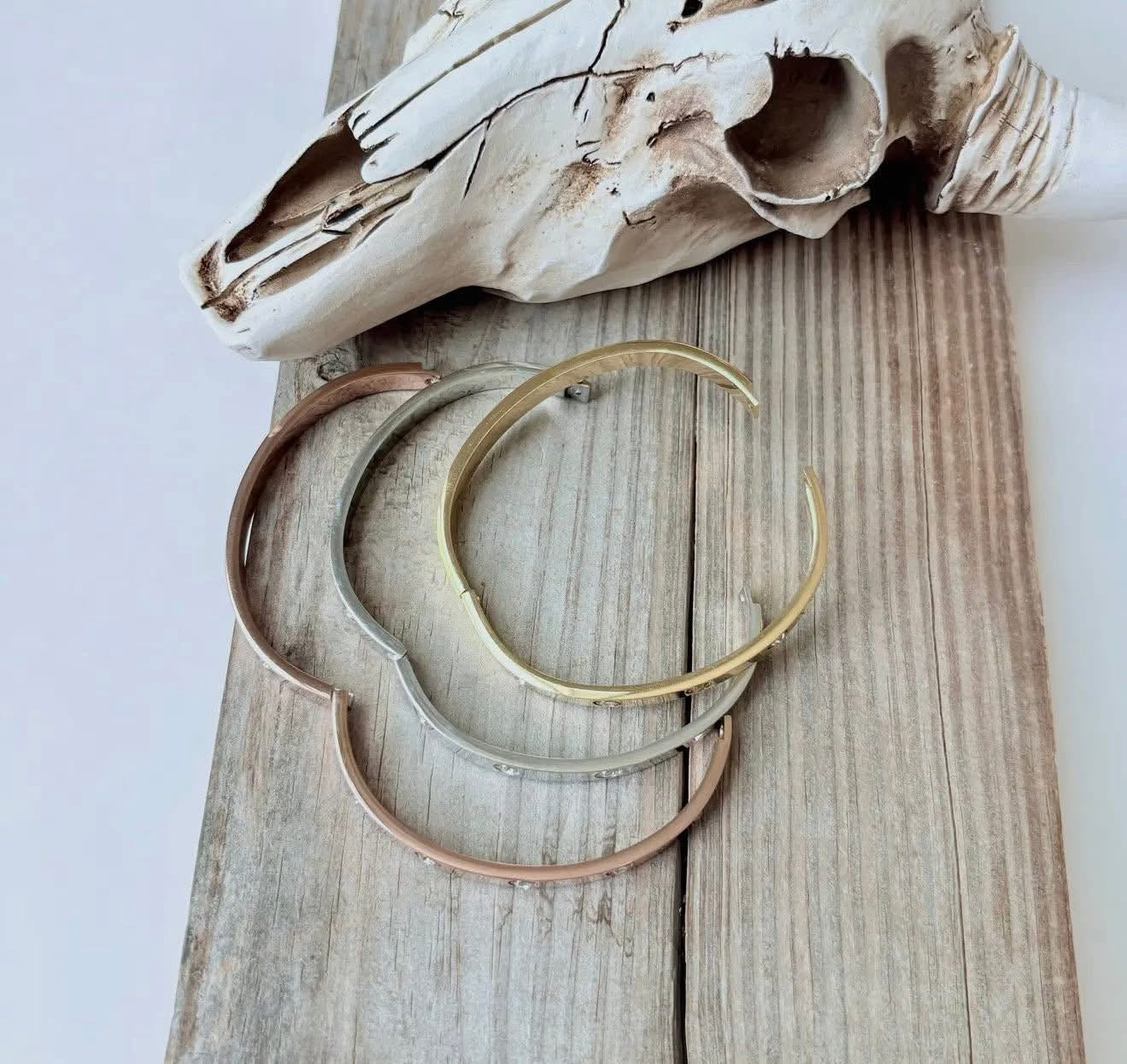 Rhinestone Love Style Bangle Bracelet